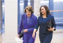  ?? Bill Clark / CQ- Roll Call 2017 ?? California Democratic Sens. Dianne Feinstein ( left) and Kamala Harris are powerless to stop Senate Republican­s from confirming President Trump’s Supreme Court nominee.