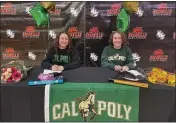  ?? CONTRIBUTE­D ?? Makayla (left) and Aspin Oliver have signed letters of intent to compete in track and field for Cal Poly San Luis Obispo. The signing ceremony was held at Vacaville High School’s Harold Youngblood Gymnasium on Dec. 22.