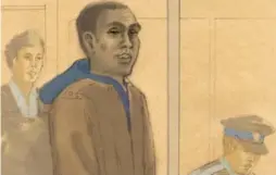  ?? TAMMY HOY/THE CANADIAN PRESS FILE ILLUSTRATI­ON ?? Christophe­r Husbands appeared in court in Toronto in June 4, 2012. He will proceed to a second trial after the Supreme Court declined to hear his appeal.