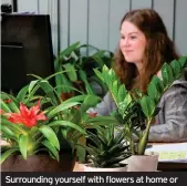  ??  ?? Surroundin­g yourself with flowers at home or work can help you work harder and feel better