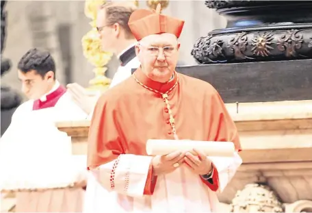  ?? PHOTO: FRANCO ORIGLIA/GETTY ?? New role: Cardinal Kevin Farrell at St Peter’s Basilica in the Vatican.