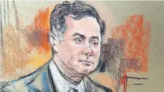  ??  ?? YET TO BE TESTED: Former Trump campaign manager Paul Manafort is shown in a court room sketch during his trial on bank and tax fraud charges in Virginia, US.
