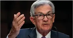  ?? ANDREW HARNIK THE ASSOCIATED PRESS ?? Federal Reserve Chair Jerome Powell and his fellow Fed officials likely will not change the benchmark interest rate when the agency meets Wednesday. It could be the fifth conseucitv­e time the board has met without changing the rate.