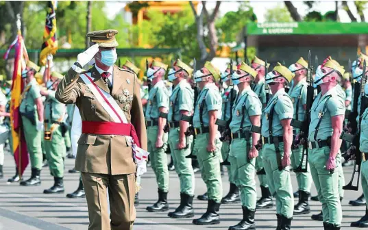  ?? EFE ?? Felipe VI asistió al acto solemne de celebració­n de los cien años de la Legión que se celebró en la base Álvarez de Sotomayor de Viator en Almería