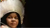  ?? Marcelo Fonseca - 15.fev.23/Folhapress ?? A ministra dos Povos Indígenas, Sônia Guajajara, em evento do BNDES no Rio de Janeiro