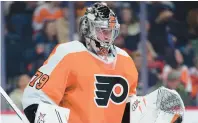  ?? MATT SLOCUM/AP ?? Philadelph­ia Flyers goaltender Carter Hart was injured late in the second period Friday.