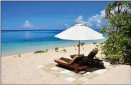  ??  ?? Peaceful Wakatobi is a remote oasis where guests can lounge by the beach.