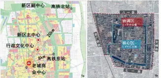  ??  ?? 图 1 区位图
图 2 空间结构图
图 3城市设计总平面
1b
1a