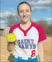  ?? Photo by Kara Hanslovan ?? Taylor Gornati hit an inside-the-park home run for the Lady Dutch softball team in their 12-0 road win over Clearfield on Thursday.