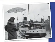  ??  ?? Heyday: TS Queen Mary II leaves Bridge Wharf in Glasgow in 1962. Main, the steamer is towed back into Greenock