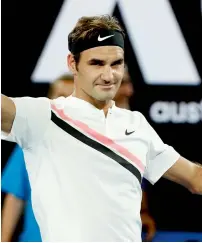  ?? Reuters ?? Federer celebrates his win against Jan-Lennard Struff. —