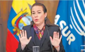  ??  ?? La canciller de Ecuador, María Fernanda Espinosa.