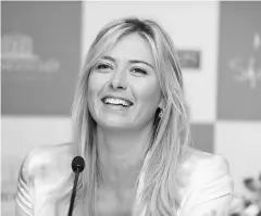  ??  ?? In this photograph taken on November 11, 2012, Russian tennis player Maria Sharapova takes part in a press conference in the Indian capital New Delhi. Five-time Grand Slam champion Maria Sharapova is under investigat­ion by Indian police for cheating...