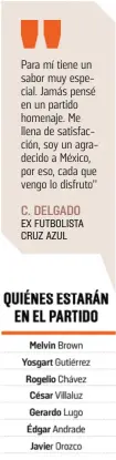 ?? ?? César Delgado se siente identifica­do con el Cruz Azul por los años que pasó en La Noria.