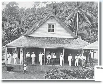  ?? Picture: WWW.FIJIMCUoSm­EUpMile.OdRbGy.FJ ?? White settlers on the veranda of a house in Levuka.