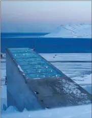  ?? Picture: AP ?? DEEP FREEZE: This 2008 photo shows the Svalbard Global Seed Vault near Longyearby­en in Svalbard, Norway. The Independen­t