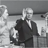  ??  ?? Prime Minister Harold Wilson, pictured at the 1968 Labour party conference, was fiercely opposed to the closure of grammar schools