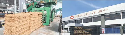  ??  ?? A majority of Heng Huat’s manufactur­ed oil palm EFB fibre is exported to China (circa 90 per cent) and their China clients are predominan­tly involved in the furniture industry.