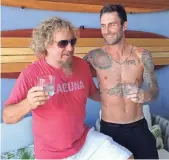  ?? COURTESY OF SANTO MEZQUILA ?? Sammy Hagar, left, and Adam Levine in Cabo San Lucas, Mexico.