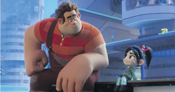  ?? DISNEY ?? Actress and comedian Sarah Silverman voices Sugar Rush racer Vanellope von Schweetz, right — and even gets to sing a “princess song” — in Disney’s latest animated effort, Ralph Breaks the Internet.