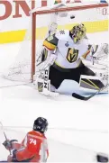  ?? ALEX BRANDON/ASSOCIATED PRESS ?? Washington’s John Carlson puts the puck past Vegas goaltender MarcAndre Fleury in Game 5.