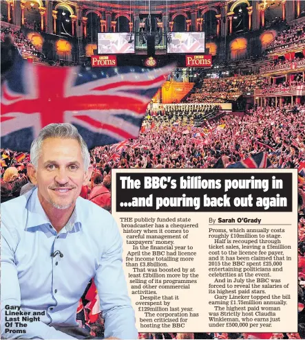  ?? Pictures: GUY LEVY / BBC, AFP ?? Gary Lineker and Last Night Of The Proms