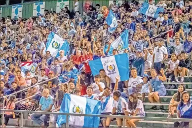  ?? Steven Eckhoff ?? Fans react during the Guatemala under-20 national soccer team’s exhibition match Wednesday night at Barron Stadium.