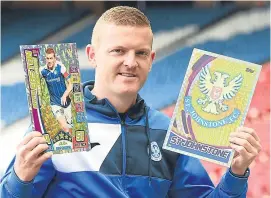  ??  ?? Brian Easton helped launch the Topps SPFL Match Attax 2017-18 football cards at Hampden yesterday.