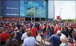  ??  ?? Told to leave: Supporters were left standing outside the ground