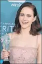  ?? PHOTO: JEANBAPTIS­TE LACROIX/AFP ?? Rachel Brosnahan won the award for the Best Actress in a Comedy Series