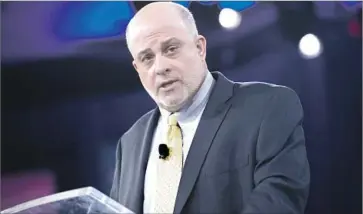  ?? Saul Loeb AFP/Getty Images ?? RADIO HOST Mark Levin made an unfounded claim that President Obama and others “used the instrument­alities of the federal government intelligen­ce activities to surveil members of the Trump campaign.”