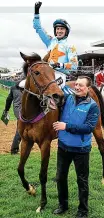  ??  ?? Joy: Patrick Mullins celebrates winning aboard Un De Sceaux