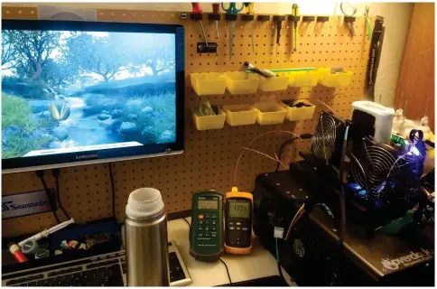  ??  ?? Ideally, you need some room for a dedicated overclocki­ng workbench, like David Miller’s.
