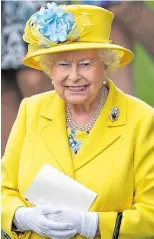  ??  ?? Mellow yellow...the Queen at the races