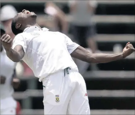  ?? PICTURE: AP ?? THE FAST AND THE FURIOUS: Speedster Kagiso Rabada reacts after bowling opener Murali Vijay for 25 runs during India’s second innings of the third Test at the Wanderers Stadium in Johannesbu­rg yesterday.