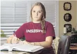  ?? MICHAEL LAUGHLIN/SUN SENTINEL ?? Maddie Zeltwanger is among the student survivors who feel traumatize­d again each time the alarms go off; only three were planned as drills.