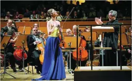  ?? IBERMÚSICA ?? La violinista Lisa Batiashvil­i y Antonio Pappano en el Auditorio Nacional