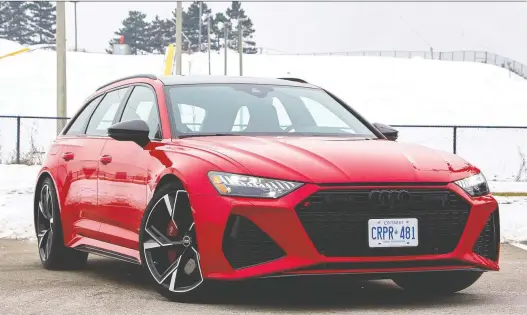  ?? PHOTOS: JONATHAN YARKONY/DRIVING ?? The 2021 Audi RS 6 Avant is quite practical. The cargo capacity is about 850 litres, and the trunk lift-over height is 60 centimetre­s, so it's easy to load.