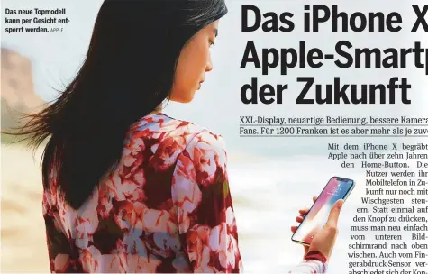  ?? APPLE ?? Das neue Topmodell kann per Gesicht entsperrt werden.