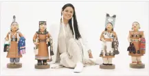  ?? COURTESY JASON S. ORDAZ/INSTITUTE OF AMERICAN INDIAN ARTS ?? Kathleen Wall and her Create Our Future–Honor Our Past ceramic figures. Her pieces were sold at an Institute for American Indian Arts fundraiser and netted about $30,000, which will go toward student scholarshi­ps.