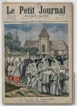  ??  ?? Illustrati­on de l’enterremen­t des victimes du drame de Corancez, en couverture du supplément du Petit Journal du 12 mai 1901.