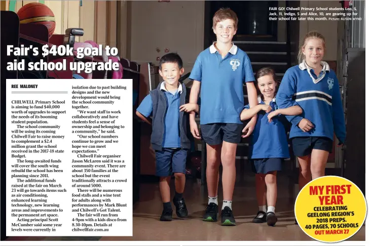  ?? Picture: ALISON WYND ?? FAIR GO! Chilwell Primary School students Leo, 5, Jack, 11, Indigo, 5 and Alice, 10, are gearing up for their school fair later this month.