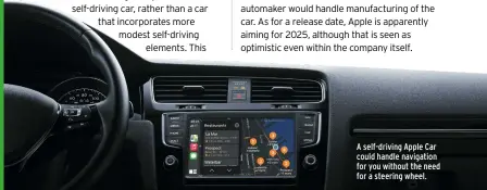  ?? ?? A self-driving Apple Car could handle navigation for you without the need for a steering wheel.