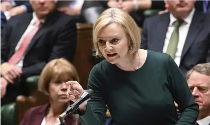  ?? ?? Liz Truss at PMQs, where she ‘absolutely’ ruled out further spending cuts. Photograph: Jessica Taylor/AP