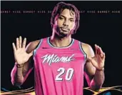  ?? COURTESY/MIAMI HEAT ?? The Heat have rolled out another “Vice” uniform edition.