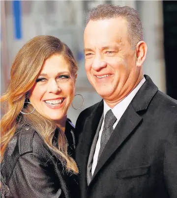  ??  ?? > Tom Hanks and Rita Wilson at The Post European premiere in London this week