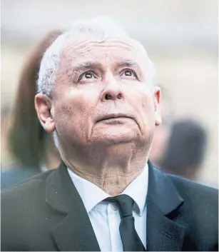  ?? BEATA ZAWRZEL/NURPHOTO VIA GETTY IMAGES ?? Jaroslaw Kaczynski’s recent absence has led to jockeying for power in his Law and Justice Party.
