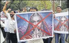  ?? AP FILE ?? Fringe groups like the Rajput Karni Sena have protested against the film for ‘disrespect­ing’ their community and history.