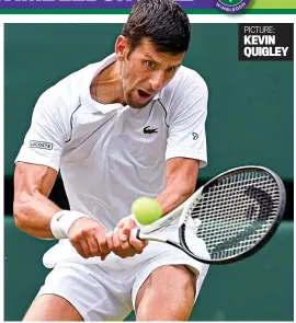  ?? PICTURE: KEVIN QUIGLEY ?? Grand plans: Djokovic thrashes his compatriot in straight sets