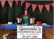  ?? CONTRIBUTE­D ?? Sis Jelen at the Gualala Lions Club Chili Cook-Off in 2018. Photo from Queenie’s Roadhouse Cafe Facebook Page.